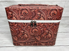 Load image into Gallery viewer, Tooled Leather Print & Turquoise ~ Makeup ~ Case