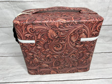 Load image into Gallery viewer, Tooled Leather Print & Turquoise ~ Makeup ~ Case