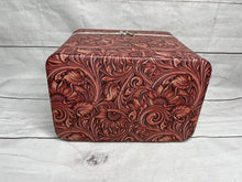 Load image into Gallery viewer, Tooled Leather Print & Turquoise ~ Makeup ~ Case