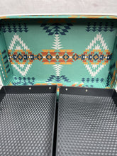 Load image into Gallery viewer, Tooled Leather Print &amp; Turquoise ~ Makeup ~ Case