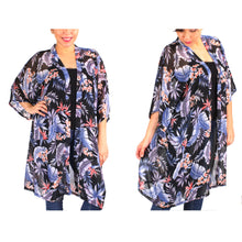 Load image into Gallery viewer, Sheer 3/4 Sleeve Print Kimono