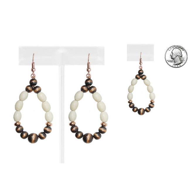 Copper & Ivory Faux Navajo Pearl Earrings