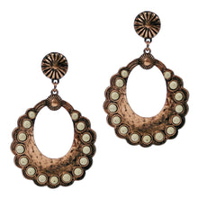 Load image into Gallery viewer, Copper Concho Post Earrings