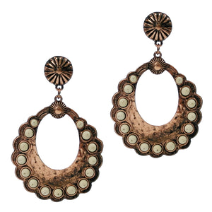 Copper Concho Post Earrings