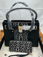 Load image into Gallery viewer, Black ~ Leopard ~ Handbag ~ Set