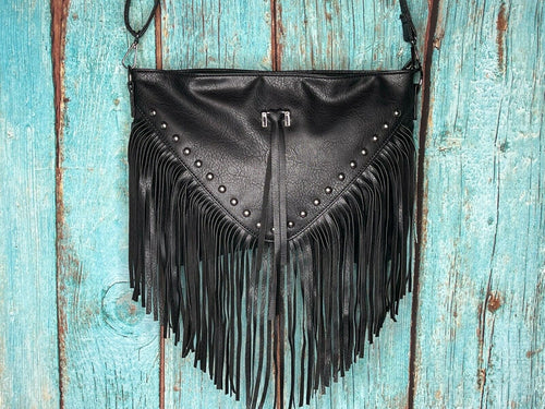 Black ~ Fringe ~ Crossbody ~ Bag