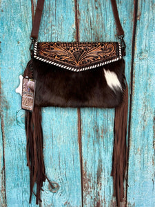 American Darling ~ Leather ~ Hide ~ Fringe ~ Crossbody ~ Bag