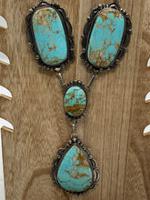 Load image into Gallery viewer, #8 Turquoise 4 Stone ~ Sterling Silver ~ Lariat ~ Necklace ~ Set