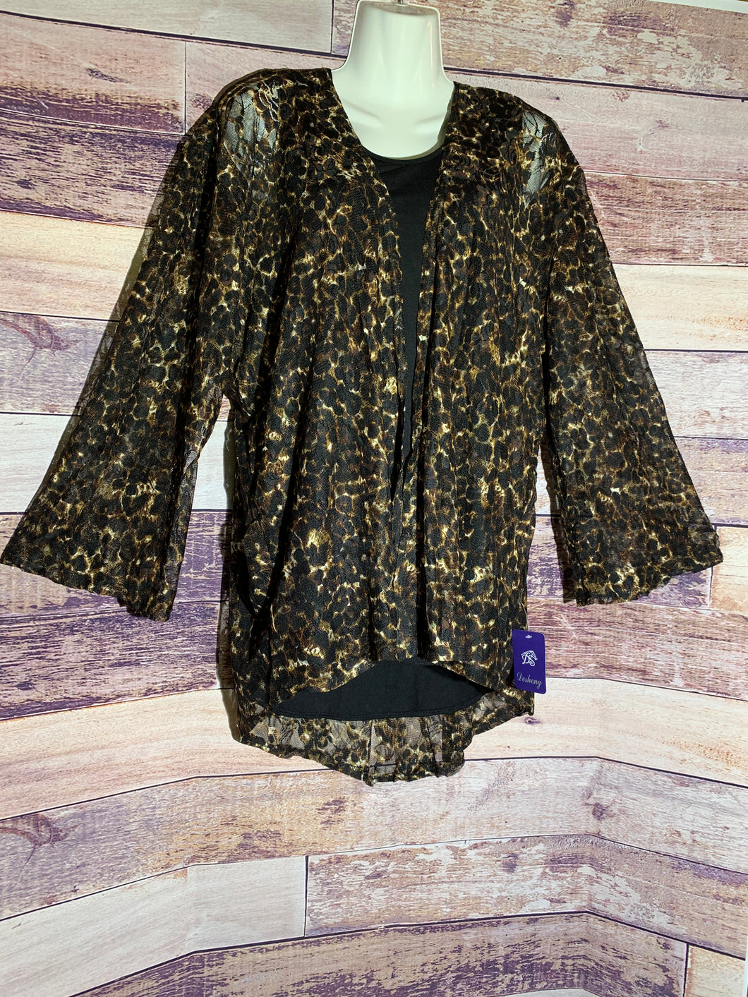 Long ~ Sleeve ~ Leopard ~ Kimono (OS)
