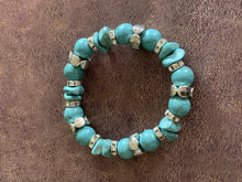 Load image into Gallery viewer, Turquoise Mixed Stone Stretch Bracelet