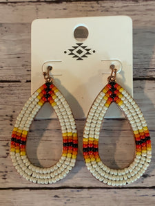 Seed Bead Tear Drop Earrings