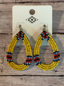 Seed Bead Tear Drop Earrings