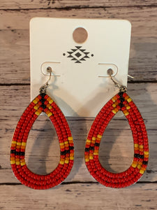 Seed Bead Tear Drop Earrings