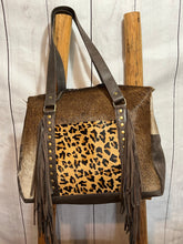 Load image into Gallery viewer, Hair ~ On ~ Hide ~ Leopard ~ Overnight/Purse ~ Fringe ~ Bag