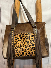 Load image into Gallery viewer, Hair ~ On ~ Hide ~ Leopard ~ Overnight/Purse ~ Fringe ~ Bag