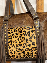 Load image into Gallery viewer, Hair ~ On ~ Hide ~ Leopard ~ Overnight/Purse ~ Fringe ~ Bag