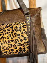 Load image into Gallery viewer, Hair ~ On ~ Hide ~ Leopard ~ Overnight/Purse ~ Fringe ~ Bag