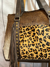 Load image into Gallery viewer, Hair ~ On ~ Hide ~ Leopard ~ Overnight/Purse ~ Fringe ~ Bag