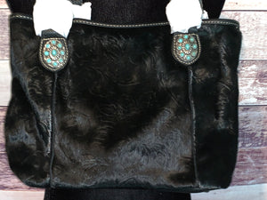 Trinity Ranch Black Hair-On Handbag