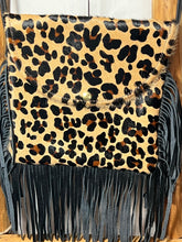 Load image into Gallery viewer, Wild Goose ~ Leopard ~ Hair ~ On ~ Hide ~ Crossbody ~ Bag