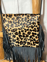 Load image into Gallery viewer, Wild Goose ~ Leopard ~ Hair ~ On ~ Hide ~ Crossbody ~ Bag