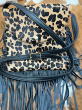 Load image into Gallery viewer, Wild Goose ~ Leopard ~ Hair ~ On ~ Hide ~ Crossbody ~ Bag