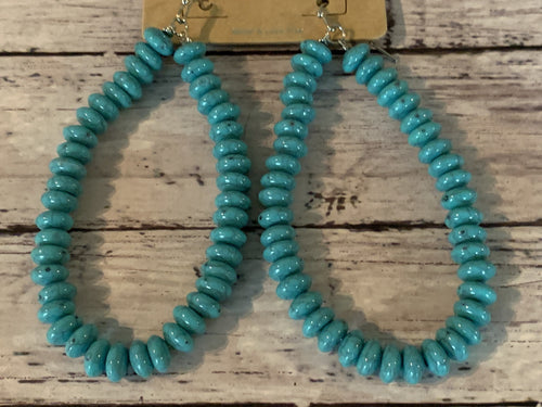 Faux Turquoise Beaded Earrings