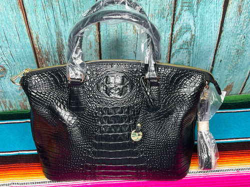 Inspired ~ Black ~ Croc ~ Vegan ~ Leather ~ Handbag