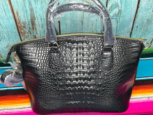 Load image into Gallery viewer, Inspired ~ Black ~ Croc ~ Vegan ~ Leather ~ Handbag