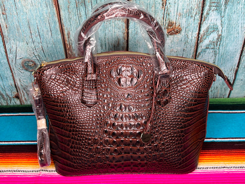 Inspired ~ Dark Brown ~ Croc ~ Vegan ~ Leather ~ Handbag