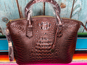 Inspired ~ Dark Brown ~ Croc ~ Vegan ~ Leather ~ Handbag