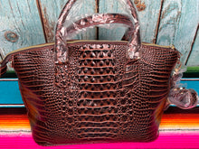 Load image into Gallery viewer, Inspired ~ Dark Brown ~ Croc ~ Vegan ~ Leather ~ Handbag