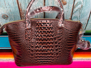 Inspired ~ Dark Brown ~ Croc ~ Vegan ~ Leather ~ Handbag