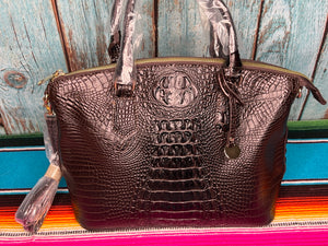 Inspired ~ Chocolate Brown ~ Croc ~ Vegan ~ Leather ~ Handbag