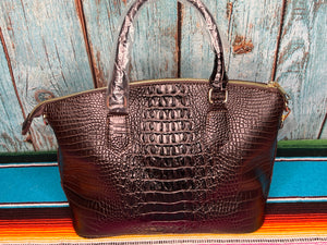 Inspired ~ Chocolate Brown ~ Croc ~ Vegan ~ Leather ~ Handbag