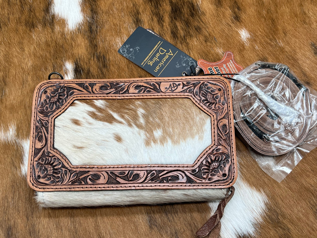 American Darling ~ Tooled ~ Hide ~ Crossbody/Wristlet ~ Wallet