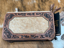 Load image into Gallery viewer, American Darling ~ Tooled ~ Hide ~ Crossbody/Wristlet ~ Wallet