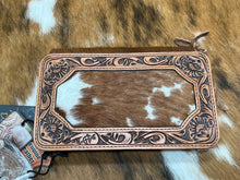 Load image into Gallery viewer, American Darling ~ Tooled ~ Hide ~ Crossbody/Wristlet ~ Wallet