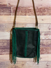 Load image into Gallery viewer, American Darling ~ Black ~ Leather ~ Fringe ~Bag