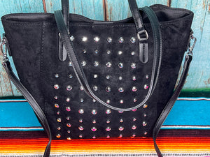 Studded ~ Black ~ Tote ~ Bag