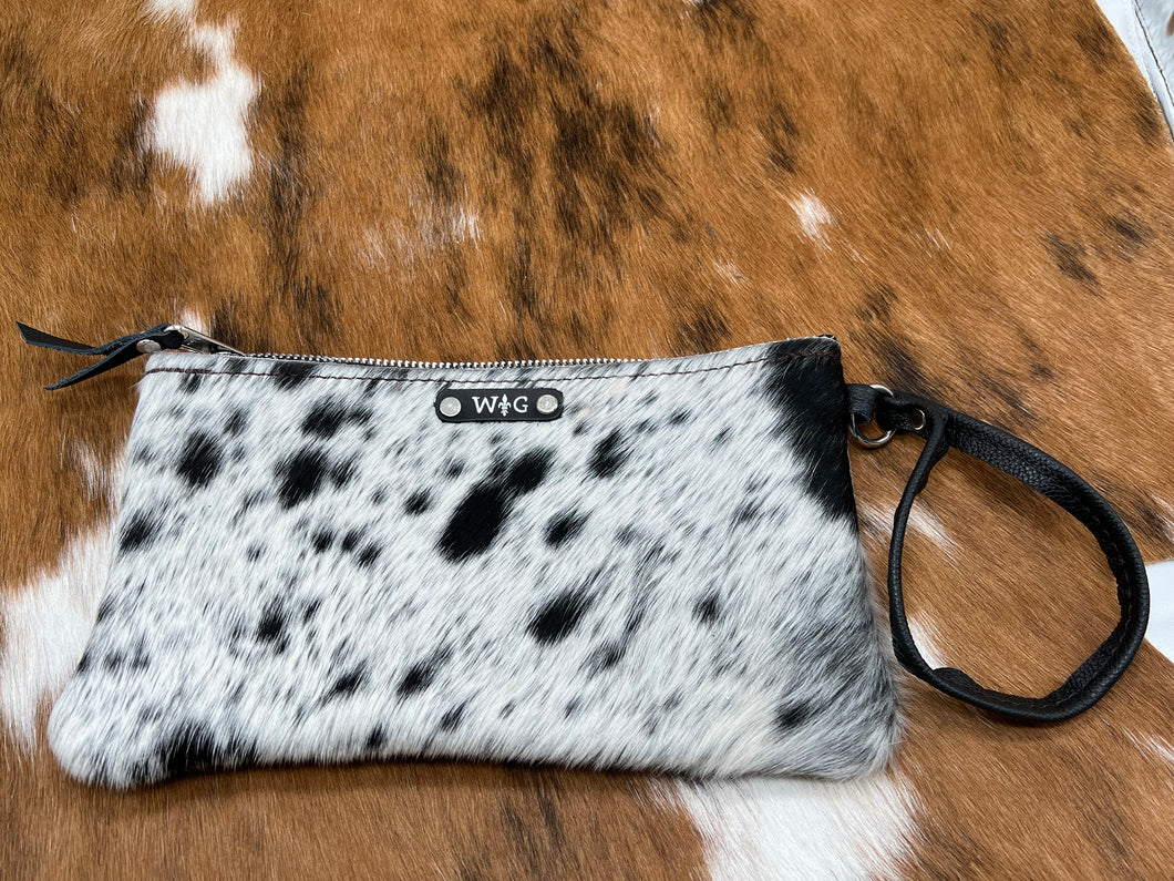 Wild Goose ~ Black/White ~ Hide ~ Wristlet