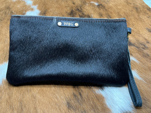 Wild Goose ~ Black ~ Hide ~ Wristlet