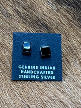 Load image into Gallery viewer, Onyx ~ Sterling ~ Stud ~ Earrings