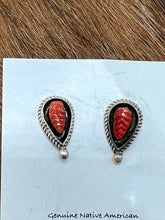 Load image into Gallery viewer, Coral ~ Sterling ~ Stud ~ Earrings