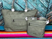 Load image into Gallery viewer, Montana West ~ Green ~ Aztec ~ Duffle ~ Crossbody ~ Bag ~ Set