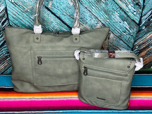 Montana West ~ Green ~ Aztec ~ Duffle ~ Crossbody ~ Bag ~ Set