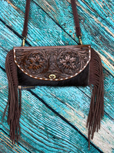 Load image into Gallery viewer, American Darling ~ Leather ~ Hair-On-Hide ~ Fringe ~ Crossbody ~ Bag