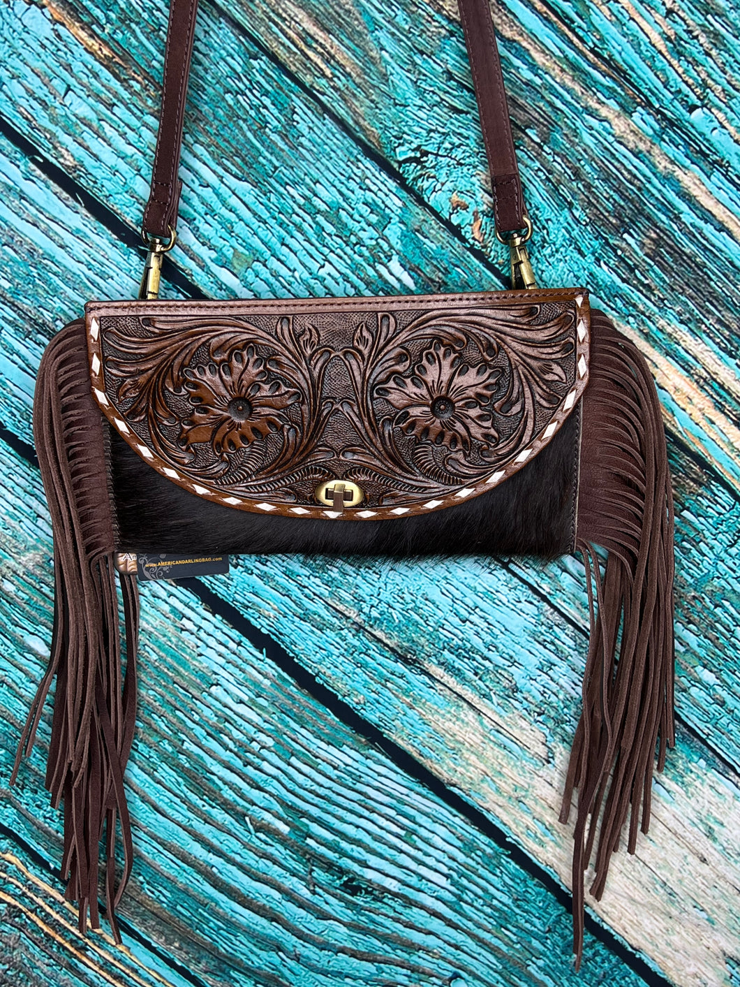 American Darling ~ Leather ~ Hair-On-Hide ~ Fringe ~ Crossbody ~ Bag