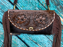 Load image into Gallery viewer, American Darling ~ Leather ~ Hair-On-Hide ~ Fringe ~ Crossbody ~ Bag