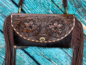 American Darling ~ Leather ~ Hair-On-Hide ~ Fringe ~ Crossbody ~ Bag